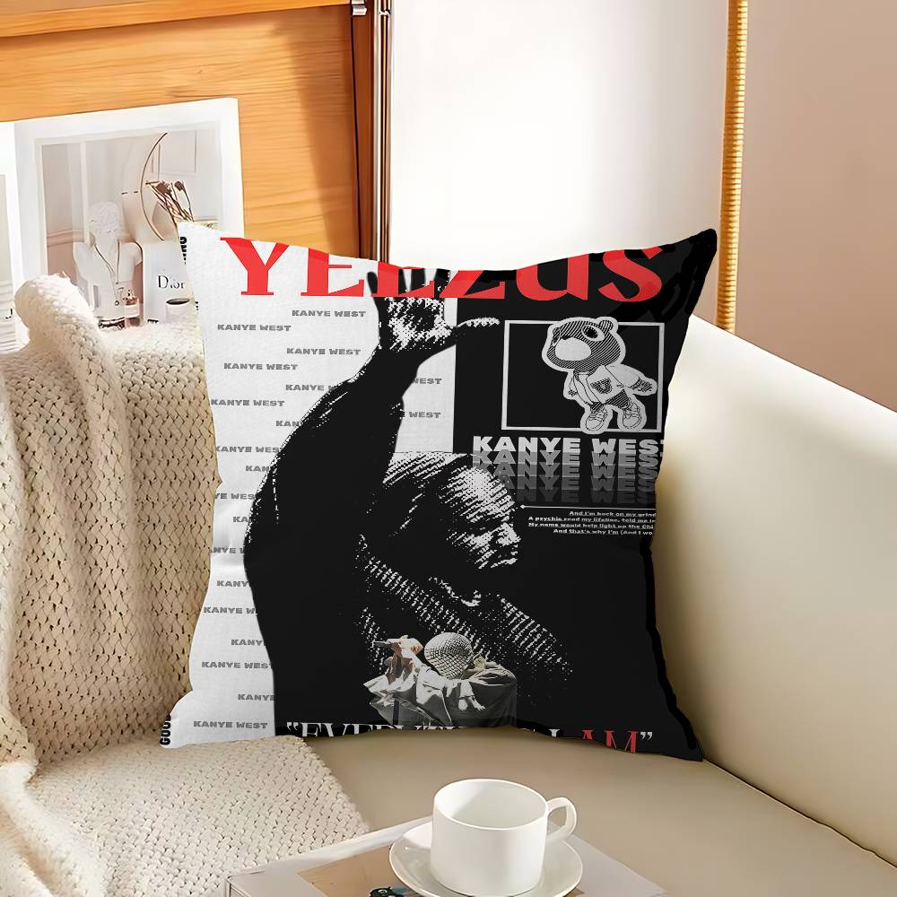 K-Kanye W-West Rapper Cushion Cover Polyester Sofa Cushions Decorative Throw Pillows Home Decoration Pillowcover