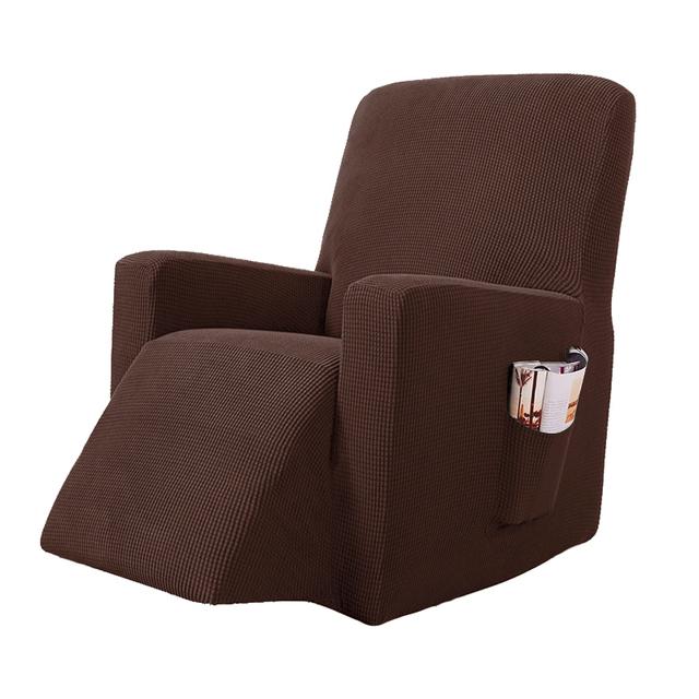 Stretchy Recliner Slipcover Updated Woven Jacquard Recliner Chair Cover With Side Pocket Anti -Slip Fitted Recliner Cover Couch Protector