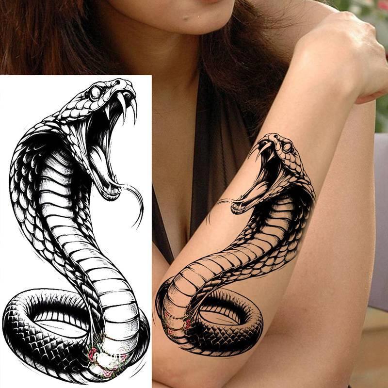 Kreativer Schlangen- & Skorpionblumen-Tattoo-Aufkleber - Temporäres Armdesign