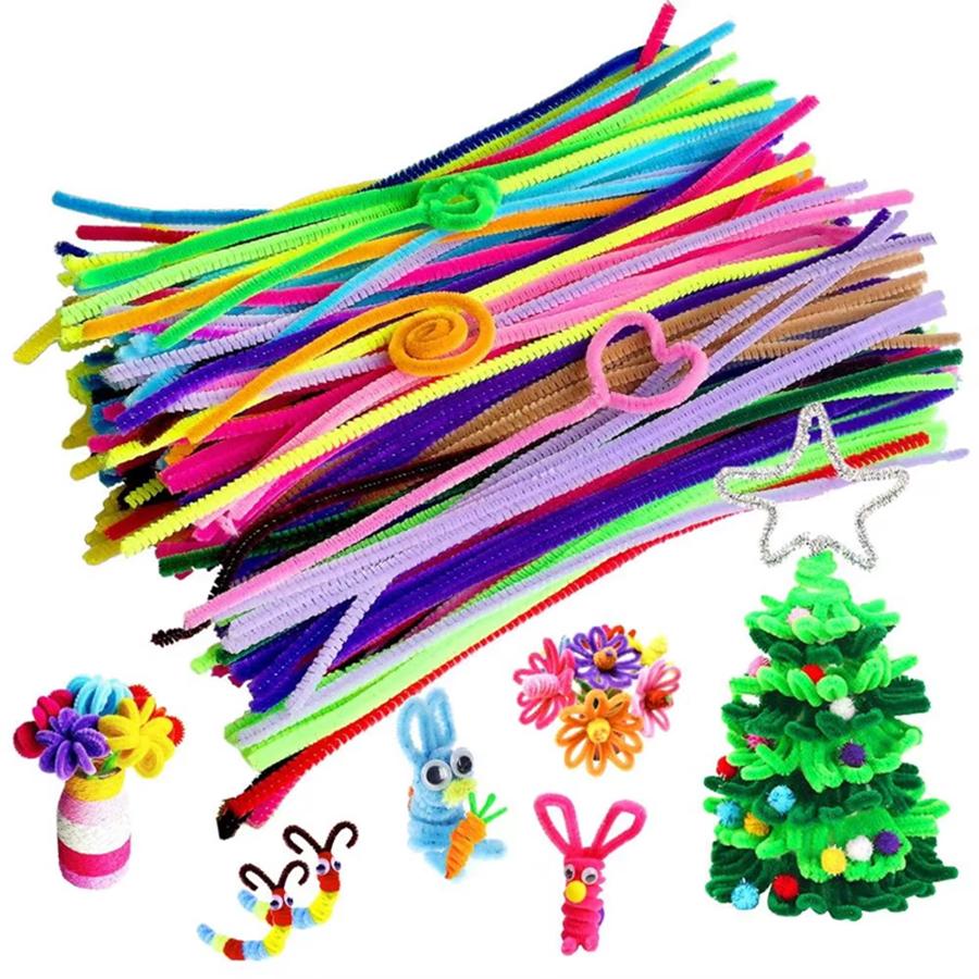 200/400pcs Colorful Pipe Cleaner Chenille Stem Handicraft DIY Art Furry Strip for Festival Party Birthday Gift Indoor Decor XJM