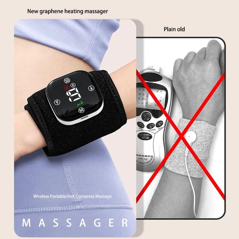 Masseur de poignet électrique multifonction, bracelet de vibration articulaire, pétrissage, compresse chaude, instrument de physiothérapie méridien