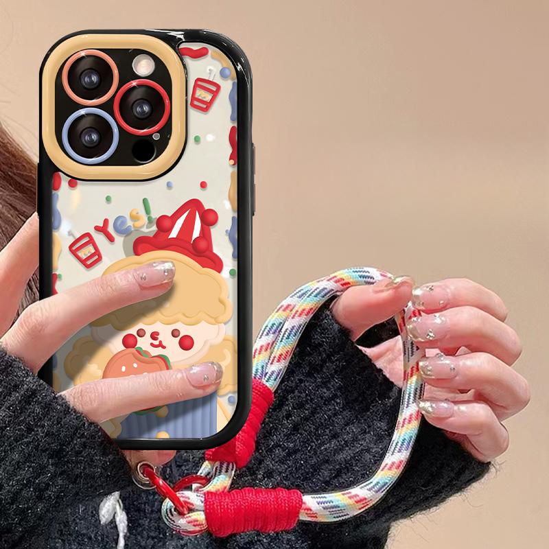 Applicable To Apple 15 Mobile Phone Case IPhone 14 Promax Dopamine Girl Lanyard 13/12 Silicone Transparent Xs