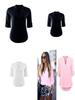 Polyester V Neck Button Front Womens Casual Shirt For Office And Spring Wear