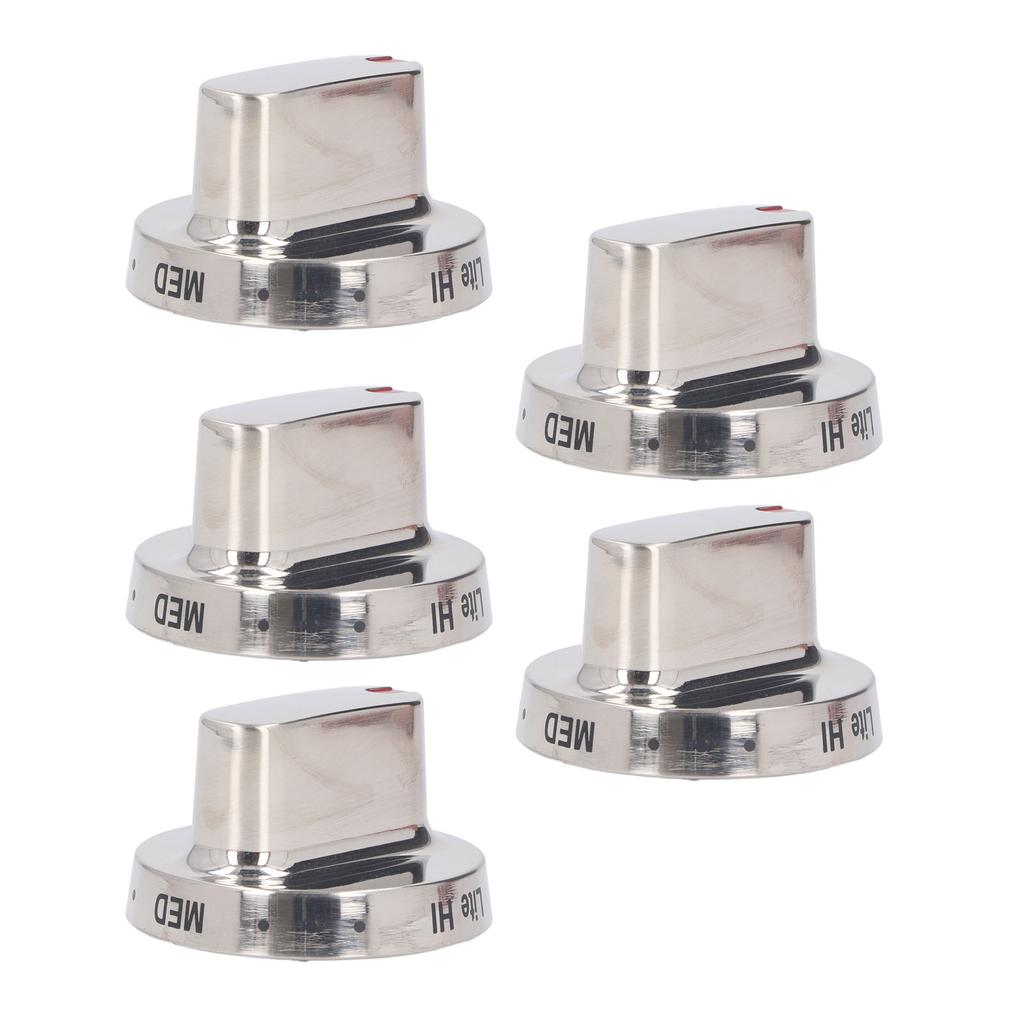 5Pcs Gas Stove Knob Cover Control Dial Knobs Stainless Steel for DG64?00472A DG64?00473A