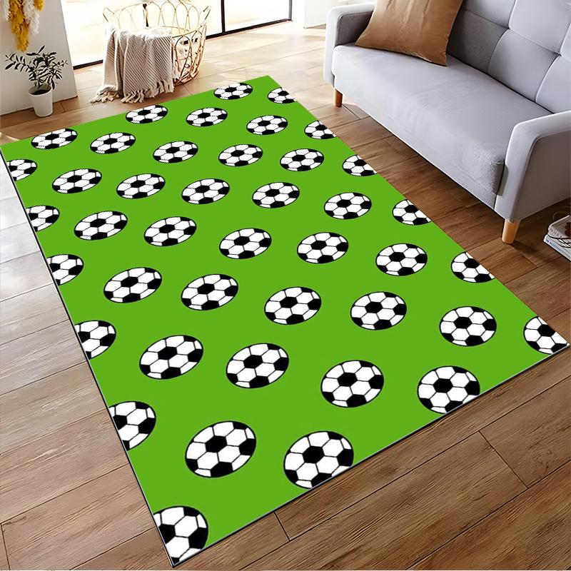 Green Carpet with Soccer Ball Pattern for Living Room Decoration Suitable for use as an anti-slip for living room bedroom sofas