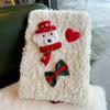 Cartoon Horizontal Line Handbook Soft Journal Notebook Christmas Plush Notebook  For Children