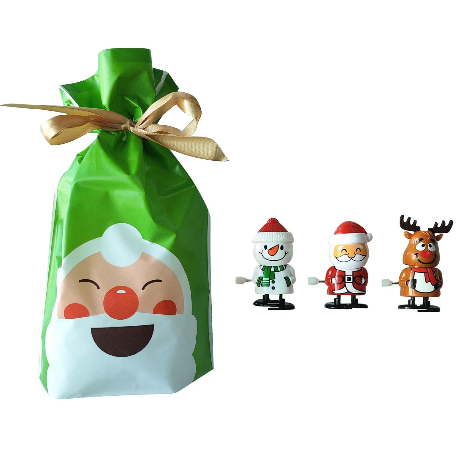 

(H0826)Подарочный пакет с заводным прыжком, обучающие механические игрушки, Рождественский день, Санта-Снеговик, игрушка-палень