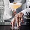 Japan Bar Ultrahigh Rod Elegant Martini Glass,Crystal Wide Mouth,Diy Mixed Wine Cocktail Goblet,Banquet Wedding Champagne