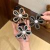 Korean Style Flower Pearls Shark Clip  Shiny Hair Claw Rhinestone Shark Clip  Headwear