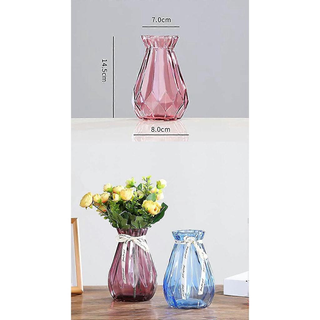 Glass Vase Vase Solid Color Clear Style Pink Glass Water Bottle Jug 14.5cm High Decorative Home Wedd