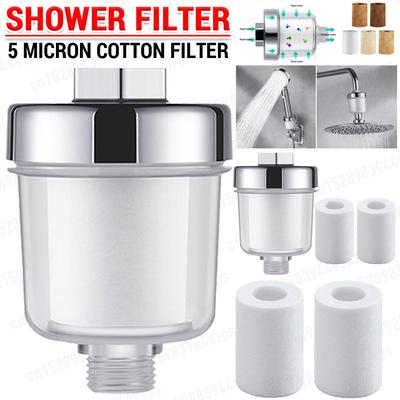 Shower Filter Transparent Bath Filter Universal Connection Switch 5 Micron PP Cotton Filter for Improving Skin Hair Nails Health