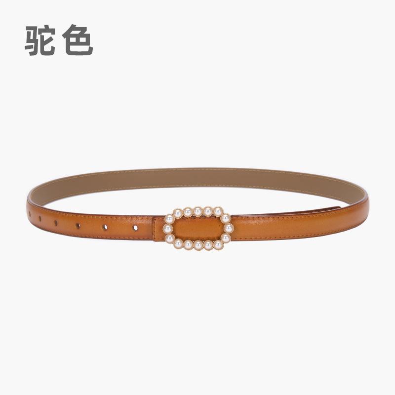 Belt Women'S Genuine Leather Cowhide Black Belt Fine Decoration Skirt Simple Suit Jeans Belt