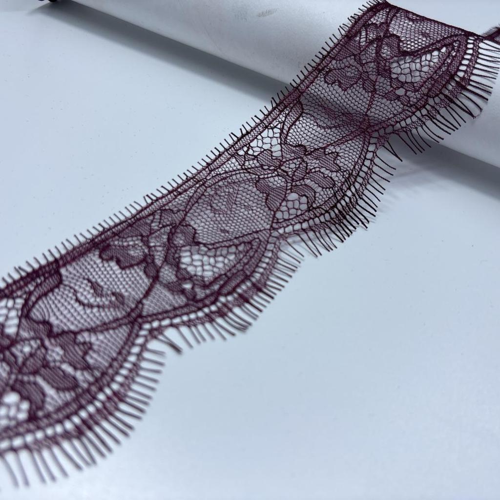 ( 3 Colors ) Narrow Chantilly Lace, 3m x 5.5cm, Non-stretch Scalloped Eyelash Mesh Lace Trim for Wedding, Lingerie, Dress, Garment, Sewing & Crafting