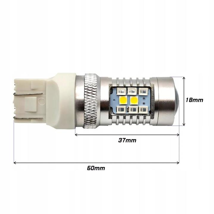 W21/5W Led Żarówka 7443 12V Canbus Biało-Czerwona, Dwukolorowa Mocna