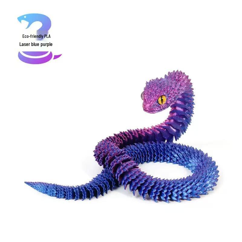 3D Printed Viper Egg Set: Articulated Small Snake Figurine Desktop Ornament Toy for Children 30cm Viper