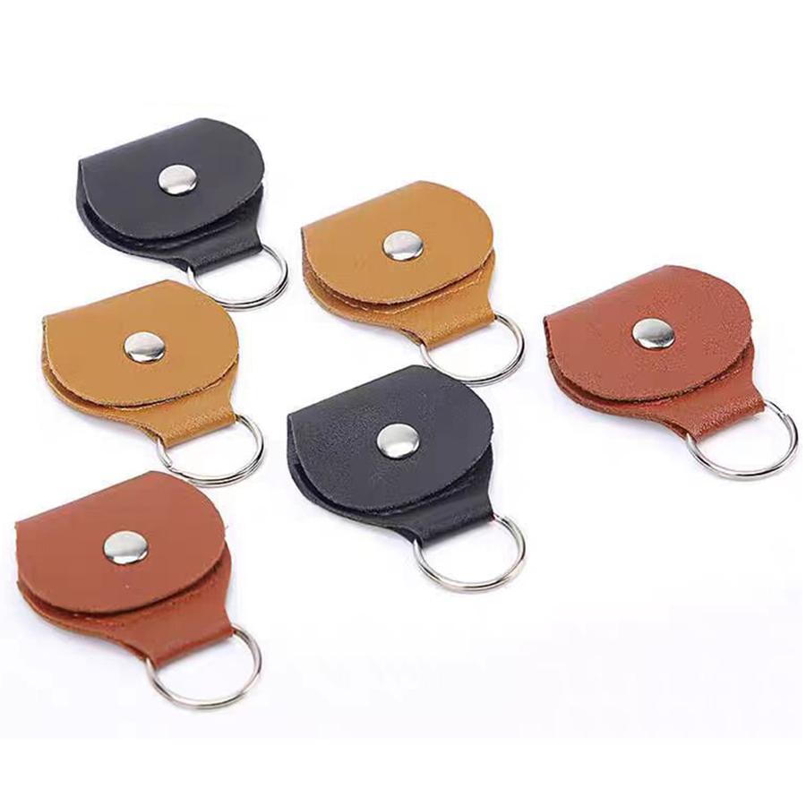 5pcs 11cm Mini Press Style Guitar Pick Storage Bag PU Leather Material Guitar Picks Cases Bag Instrument Accessory Storage Tools