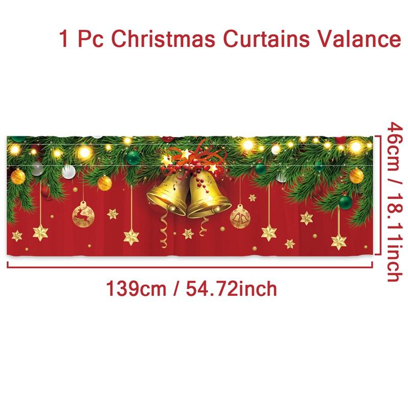 Christmas Short Curtain Merry Christmas Decoration for Home 2024 Xmas Short Curtains Ornament Navidad Natal New Year Gifts 2025