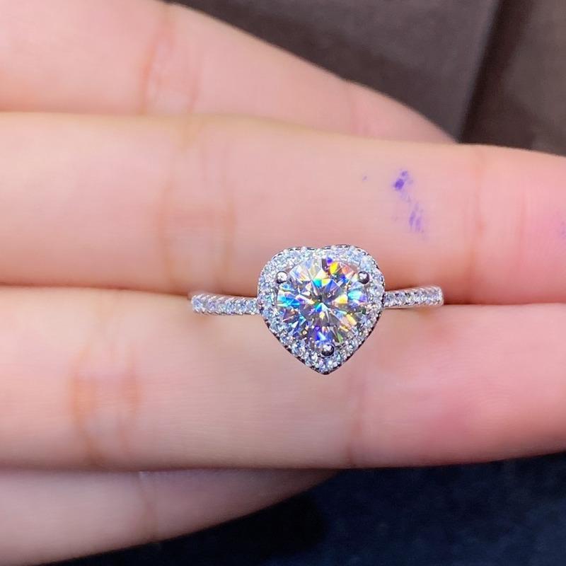 BELLA BOX Heart White Shaped Delicate Classic Rings For Women Zircon Engagement Party Fine Personalized Jewelry Gift