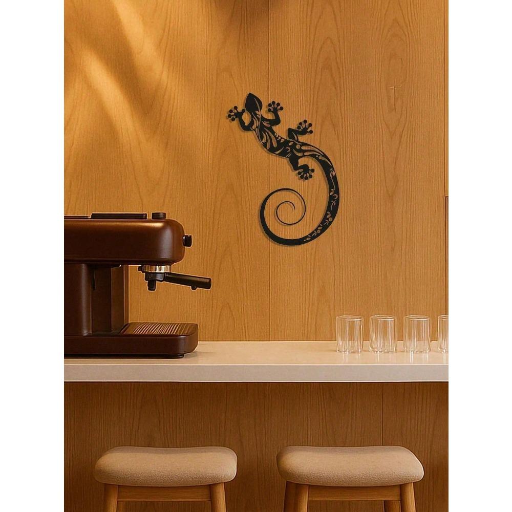 Handgefertigte Metallgecko-Wandkunst Moderne Geometrische Eidechsen-Skulptur für Boho-Wohnzimmer Schlafzimmer Büro Außenbereich Dekoration Einzigartiges Reptilien-Hängegeschenk