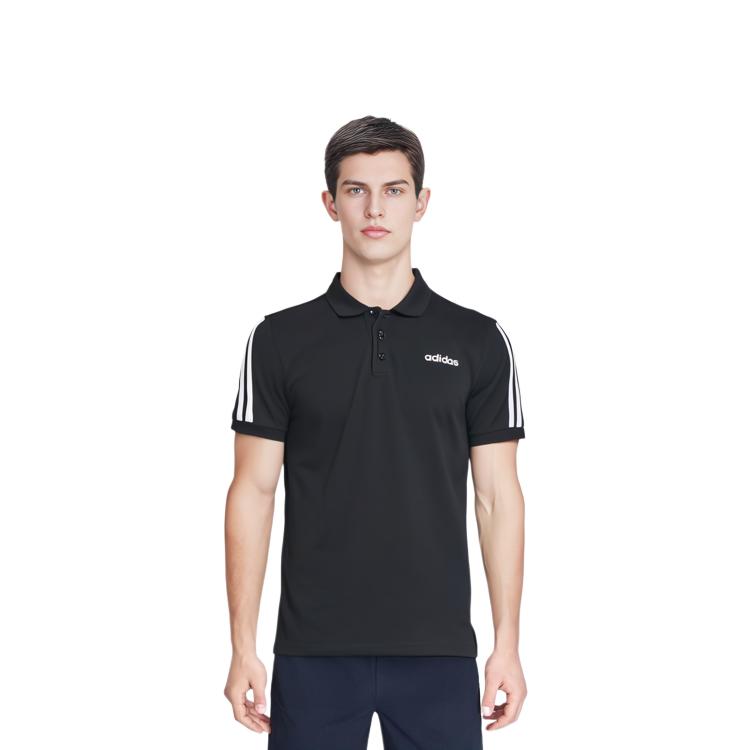 Adidas 3 Stripes Polo Shirt Men's Black EJ0927