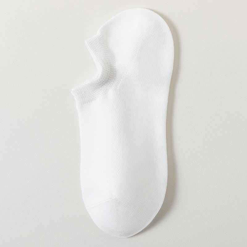 Women's Summer Thin Mesh Pure Color Breathable Sweat Absorbing Antibacterial Deodorant Short Boat Socks