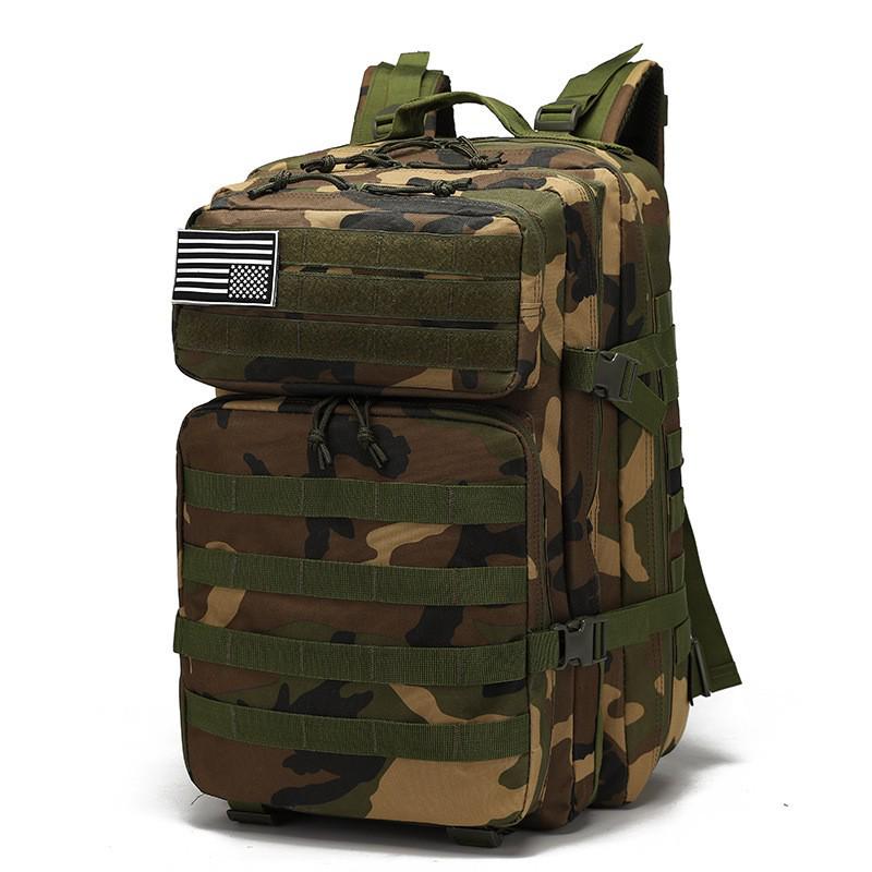 Men's Large Capacity Outdoor Sports Backpack, Water-Resistant, Multifunctional, 45L