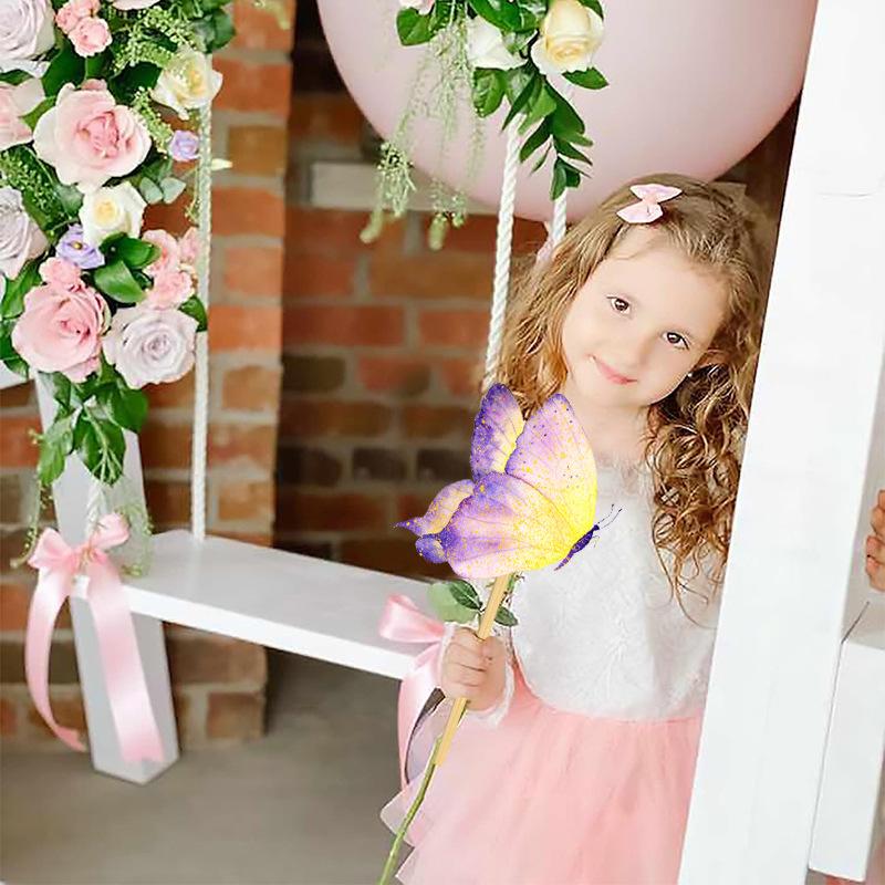 2025 New Model, Spring Flowers, Party Decoration, 12pcs/set, Butterfly Pattern, Vase Plugin, Cake Decoration, Cake Plugin