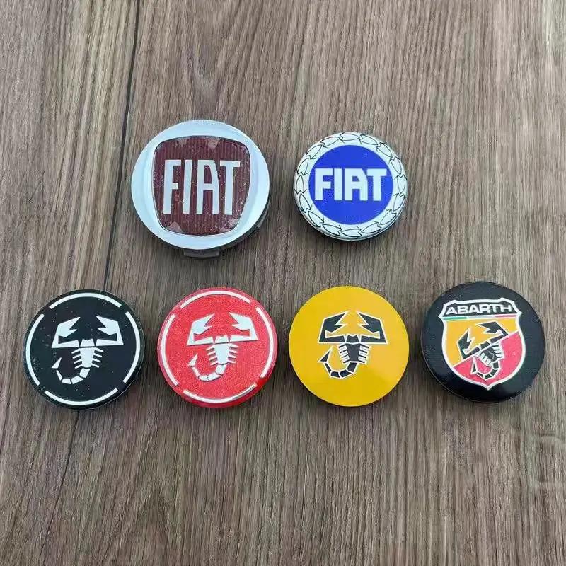 for Fiat 500 500X Marea Multipla Punto CBZR Scorpion Ducato Goods StylingCar 4pcs 50mm 60mm Wheel Center Hub Caps Fiat Emblem Badge