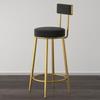 Nordic Wrought Iron Bar Stool with Backrest