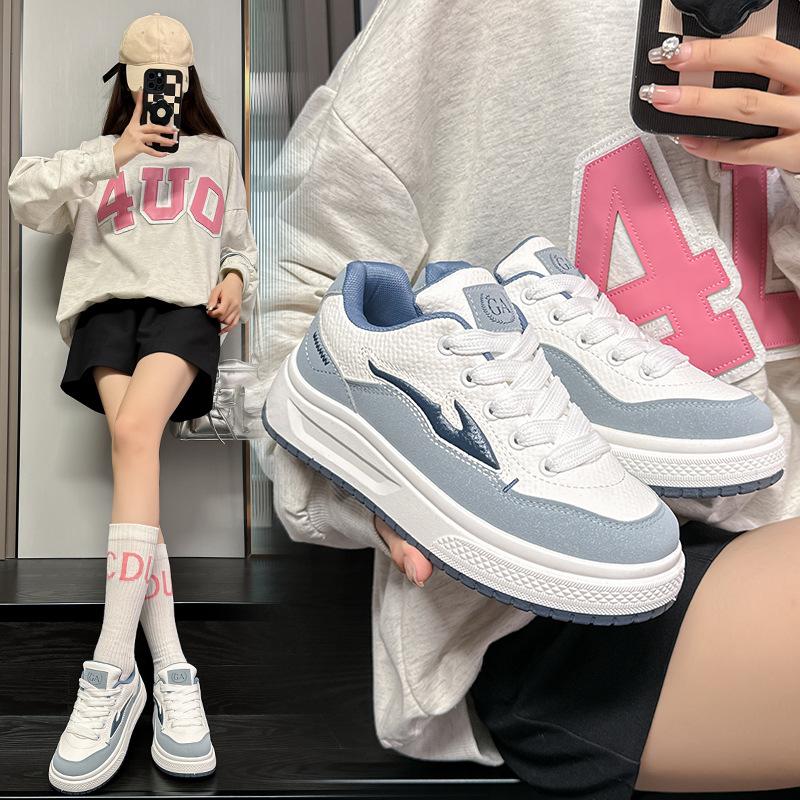 Spring and Autumn New Sports and Leisure Ins Platform Leather Single Shoes Board Shoes