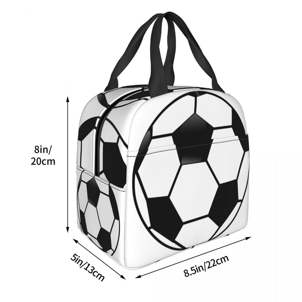 Sports Soccer Ball Insulated Lunch Bag for Women Office Cooler Thermal Food Box Tote Portable Lunch Boxes Container