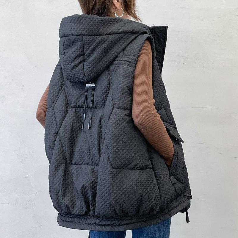 Kamizelka Damska Krótka Jesienno-Zimowa Kamizelka Damska Odzież Luźna Bawełniana Płaszcz typu Chleb Damski