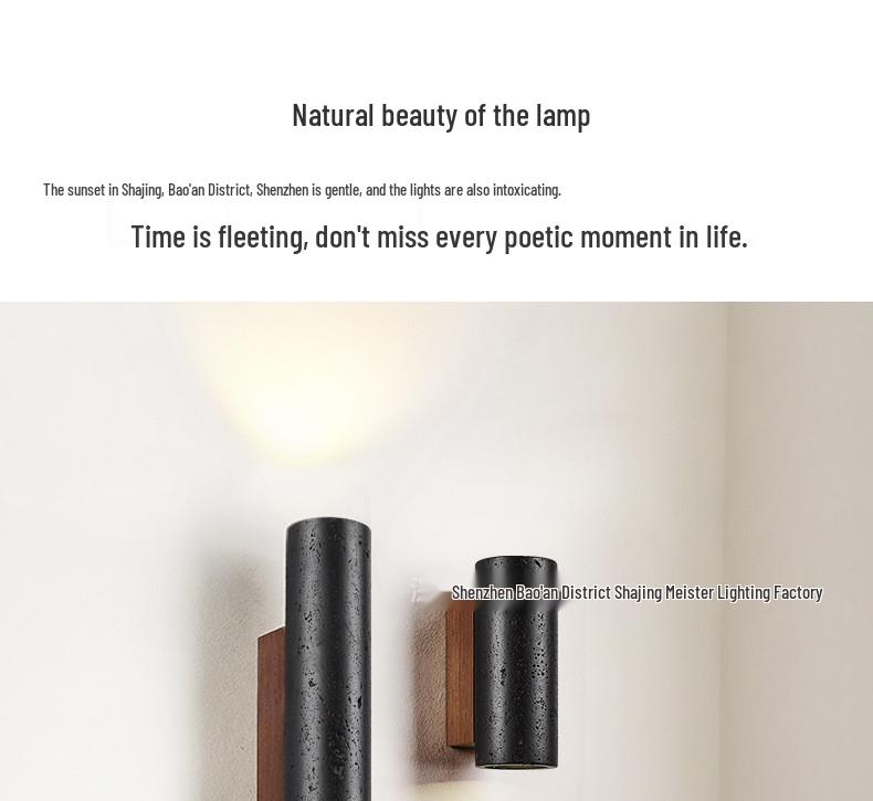 Black and Yellow Travertine Minimalist Wall Sconce for Bedroom, Living Room, or Staircase