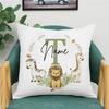 Animal with Name Pillow Case Personalized Pillow Dust Cover Bedroom Kids Wild Party Decoration Pillowcase Birthday Children Gift