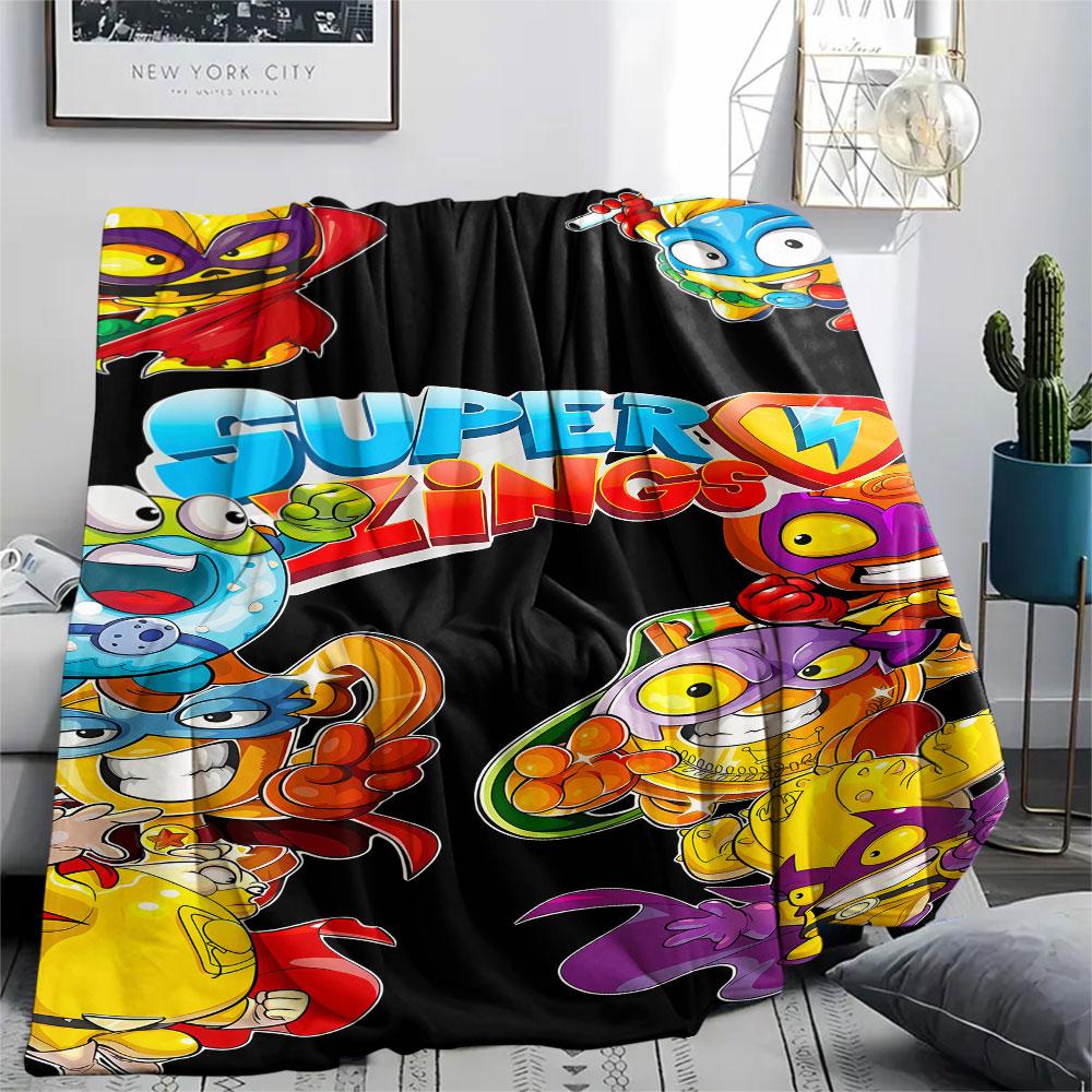 1PC Superthings Patterned Flannel Blanket Suitable For All Seasons for Home Decor Warmth and Comfort Gifts Holiday Present