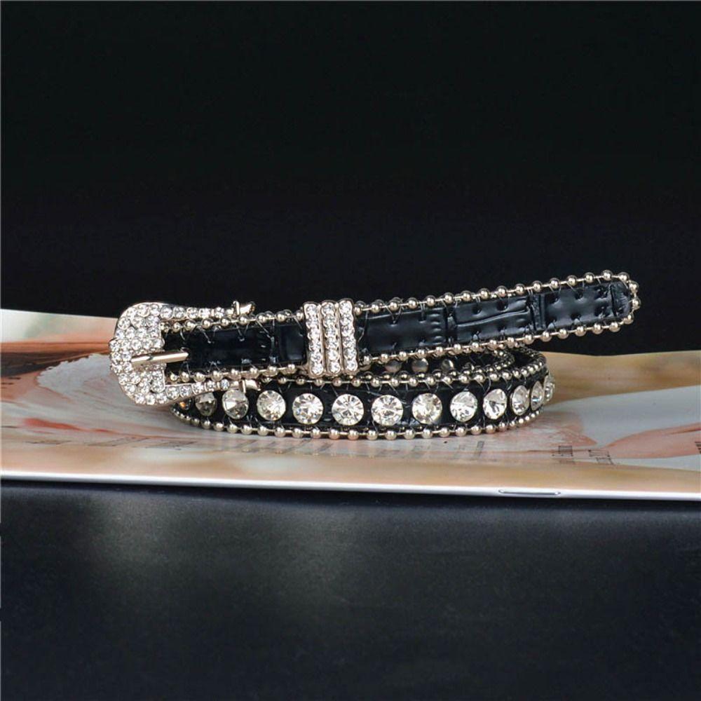 Glitter Rhinestone Belt Bling Crystal Waist Belt Fashion Waistband  Women