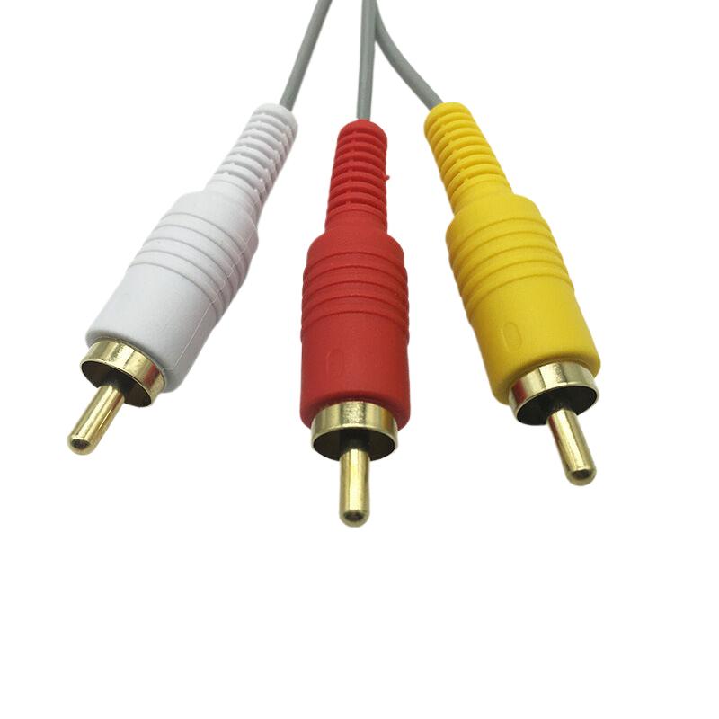 Composite 480P vergoldet 3Rca für Will Kabel 1,8 m 3 Rca Kabel für Nintendo Wii Controller Konsole Audio Video Av Kabel
