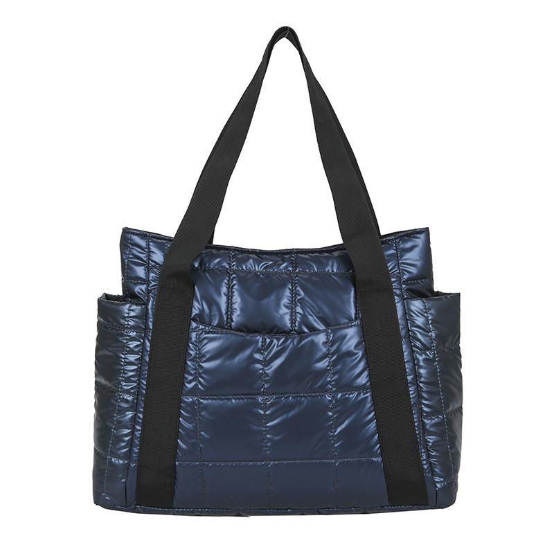 Luxury Design Lattice Totes Women's 2021 New Winter Down Cotton Jacket Bags Brand Shoulder Bag Female Shopping Handbag and Purse