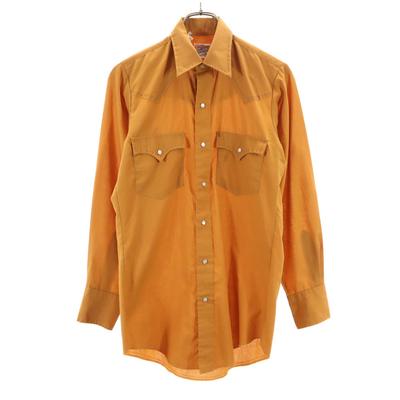 TUP BRAND 70s Vintage Long Sleeve Western Shirt Camel Men's Used