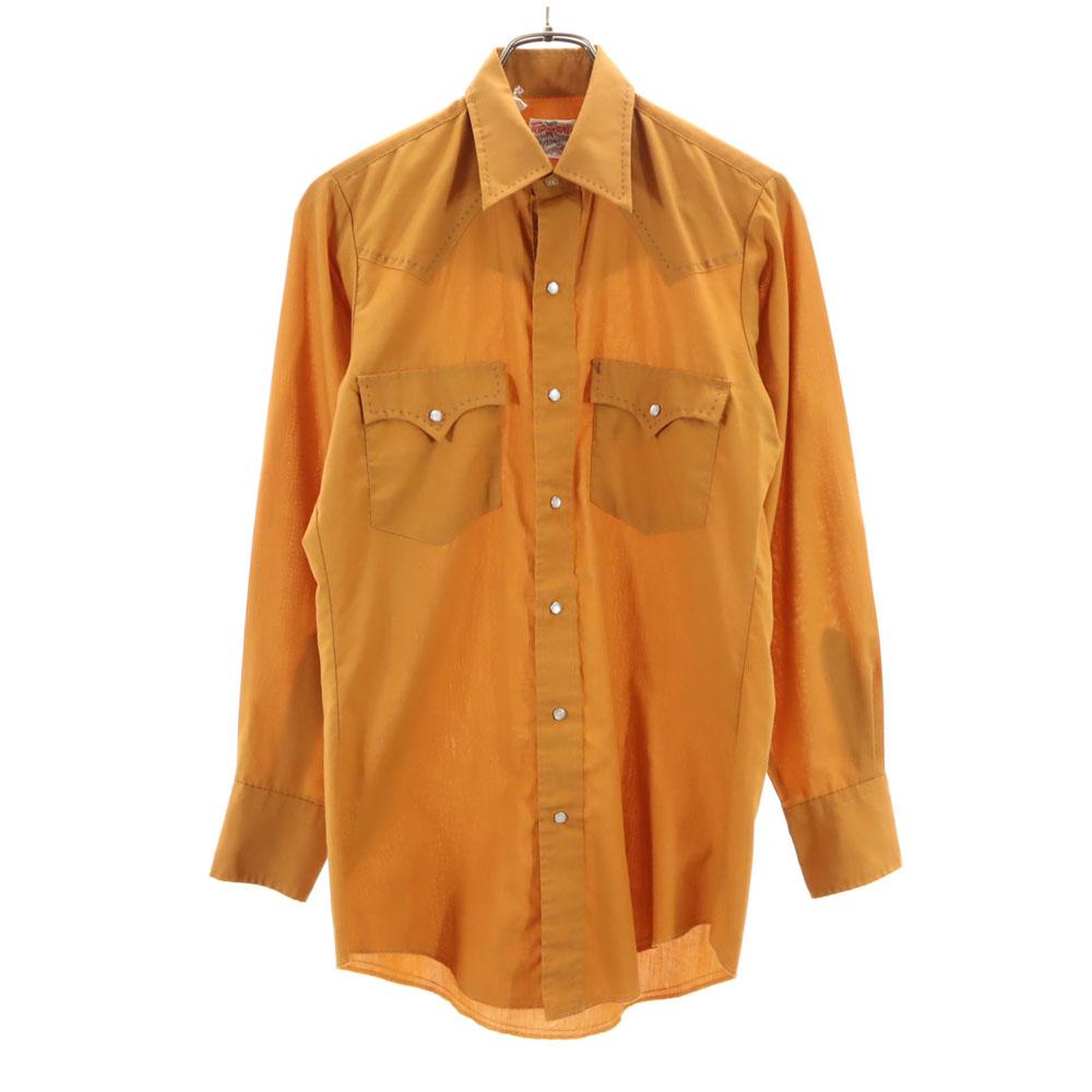 

TUP BRAND 70-е винтажная рубашка в западном стиле с длинным рукавом Верблюжий цвет Мужская Б/У