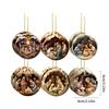 12pcs Wood Pendant Christmas Tree Ornament Set Hanging Decoration with Detailed Craftsmanship Religious Accessories