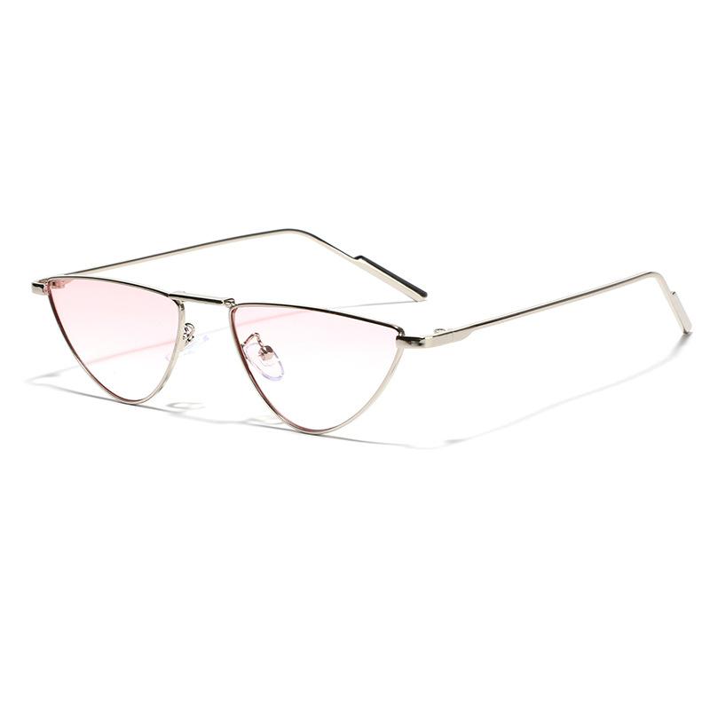 New Triangle Cat Eye Sunglasses Vintage Alloy Sun Glasses Women Unique Elegant Black Gold Shades Oculos Feminino 2024 Summer