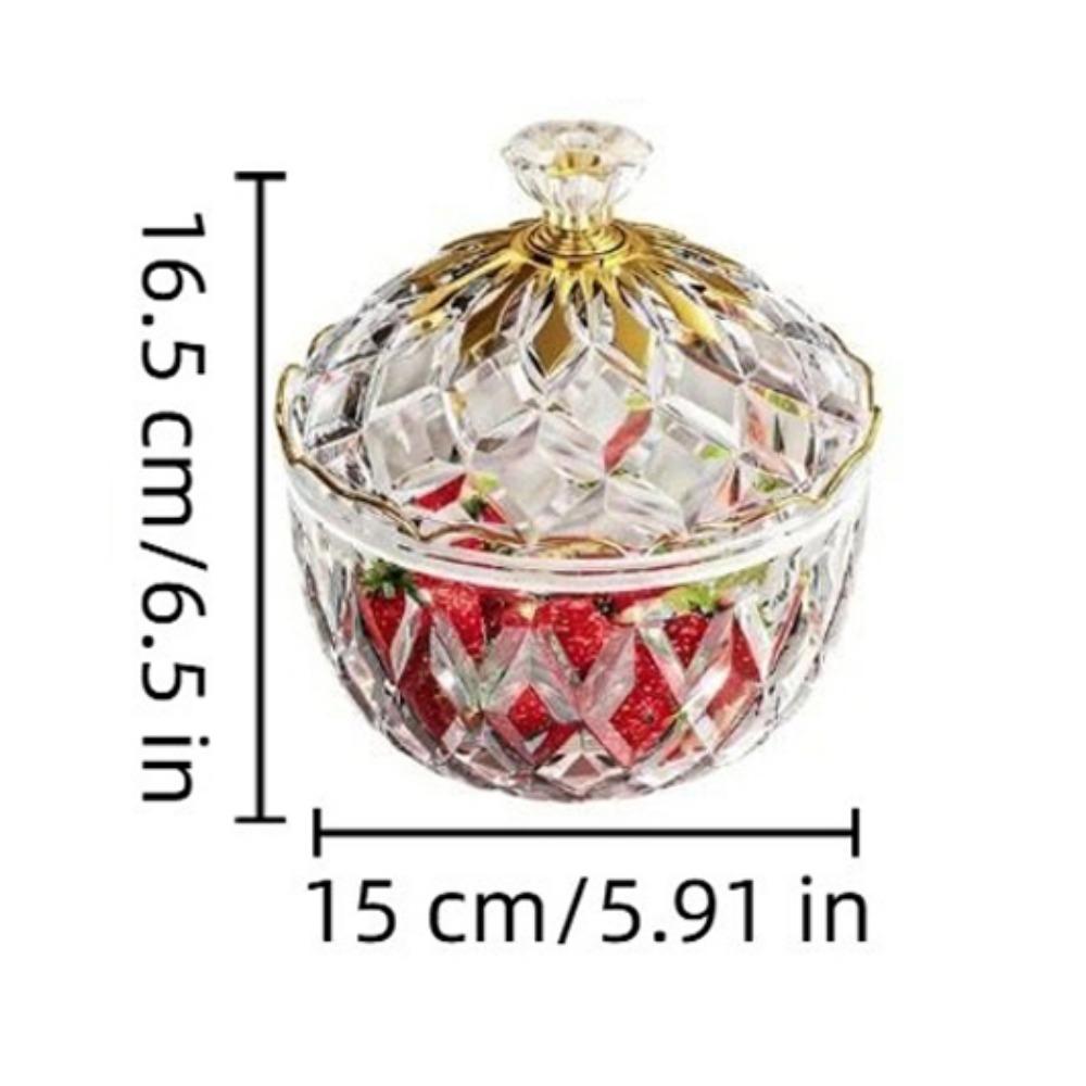 Elegantní průhledná dóza na bonbóny, prachotěsný pohárek na bonbóny, křišťálová dóza na svačiny, úložný prostor na svačiny