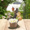 Wetterbeständige Rasenlampe Präzise Detailliert Harz Katze Hund Hase LED Solarleuchte für Zuhause