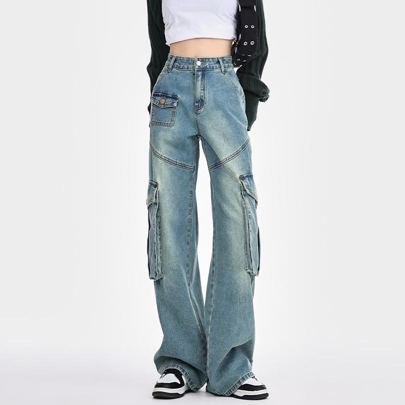 Women s High-Waist Wide-Leg Retro Jeans - Spring 2026 Street Trend Style Small