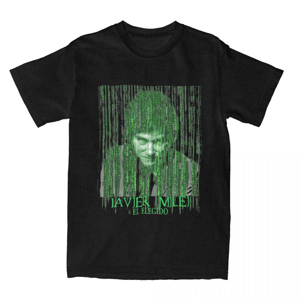 Javier Milei T-Shirt Summer the chosen one El Elegido Matrix Funny T-Shirts Cotton Fashion Tshirt For Men Short Sleeve Top Tees