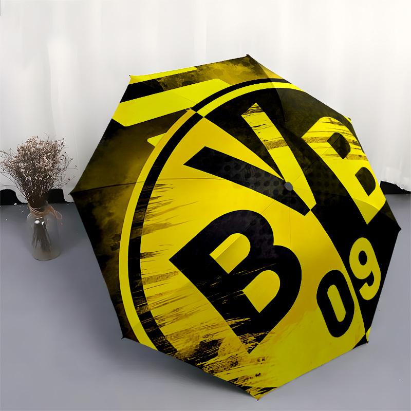BVB, Dortmund Automatic Opening and Closing, 8 Rib Structure Portable Umbrella, Suitable for Men and Women In All Seasons  Perfect Gift for