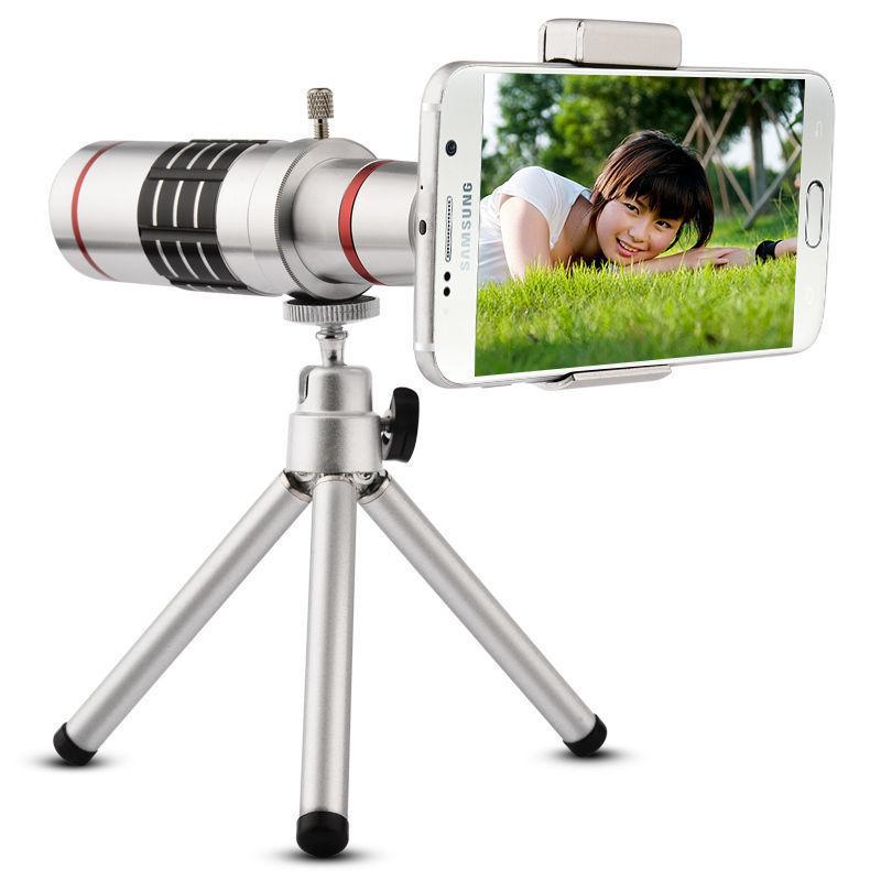 Cell Phone Camera Lens Kit 18X Zoom Optical Telephoto Lens with Tripod and Wide Angle Universal 4k phone camera lens
