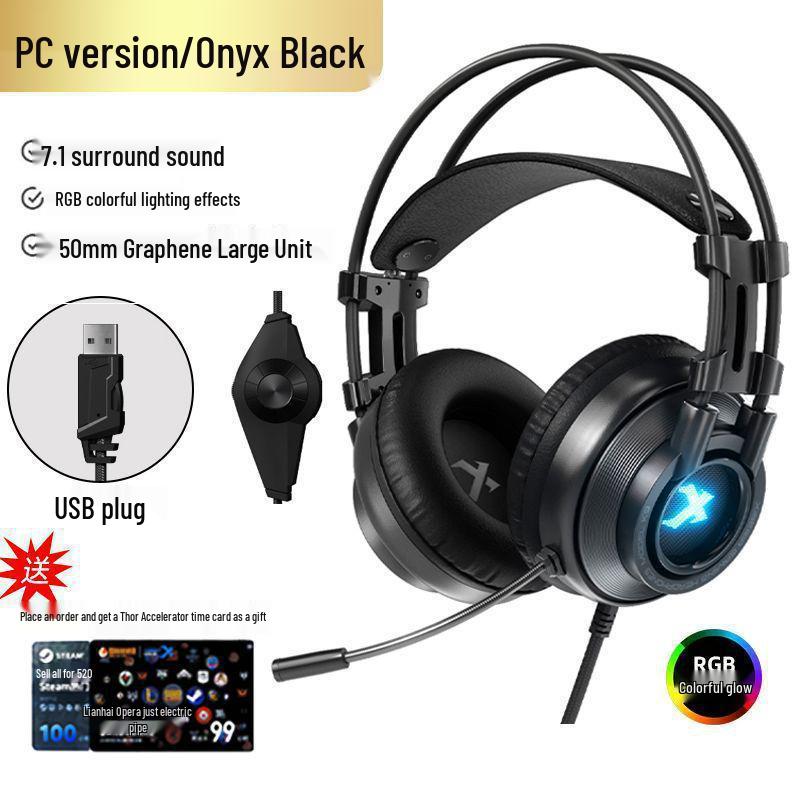 Over-Ear 7.1-Kanal Gaming-Headset mit geräuschunterdrückendem Mikrofon