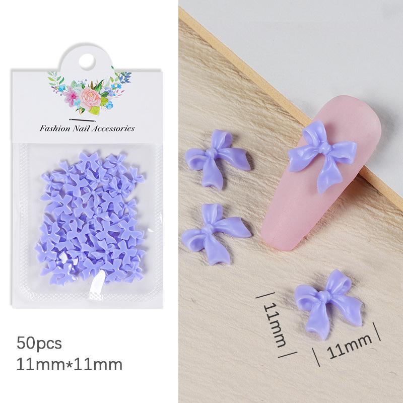 50pcs/lot Black White Bowknot Nail Art Charm Decorations 3D Nail Ornament Jewelry Classic Manicure DIY Resin Accessories